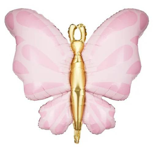 Pink & Gold Butterfly 27" Foil Balloon by penny black