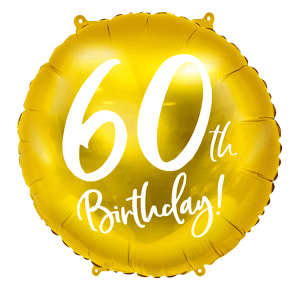 60th Birthday Script Gold Foil 18&quot; Balloon by penny black