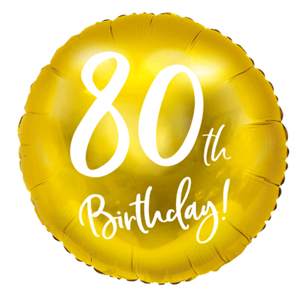 80th Birthday Script Gold Foil 18&quot; Balloon by penny black