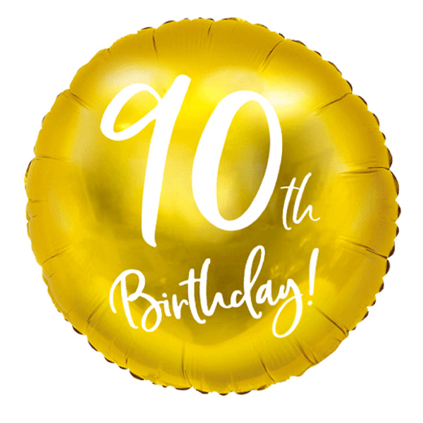 90th Birthday Script Gold Foil 18&quot; Balloon by penny black