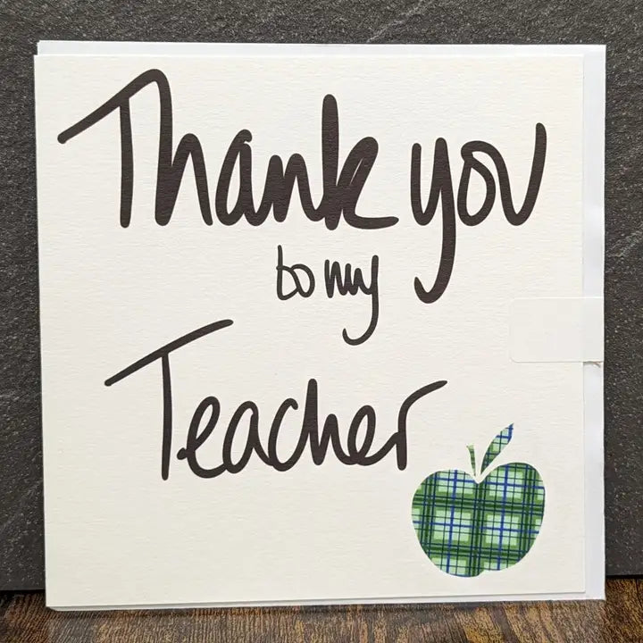 Tartan Apple Thank You Teacher Card by penny black
