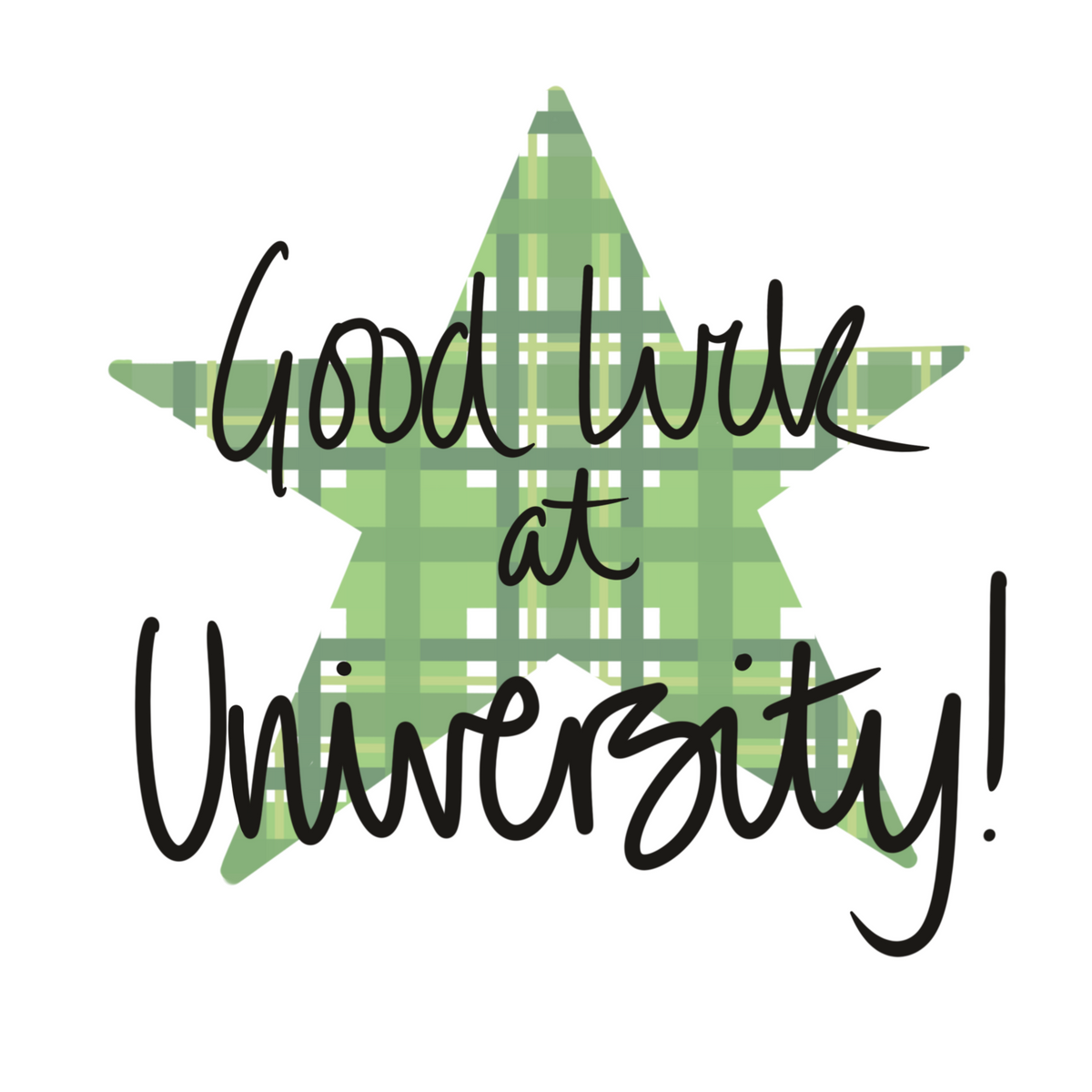 Good Luck at University Tartan Star Card by penny black