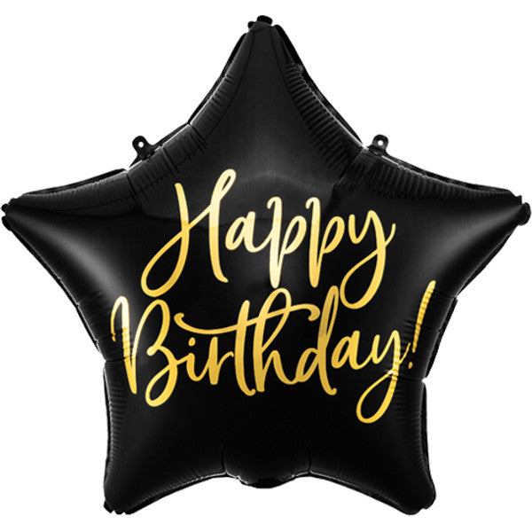 Black Star Birthday 16&quot; Foil Balloon by penny black