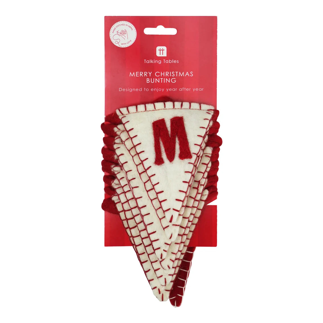 Red & Cream Merry Christmas Felt Bunting 2m By Penny Black