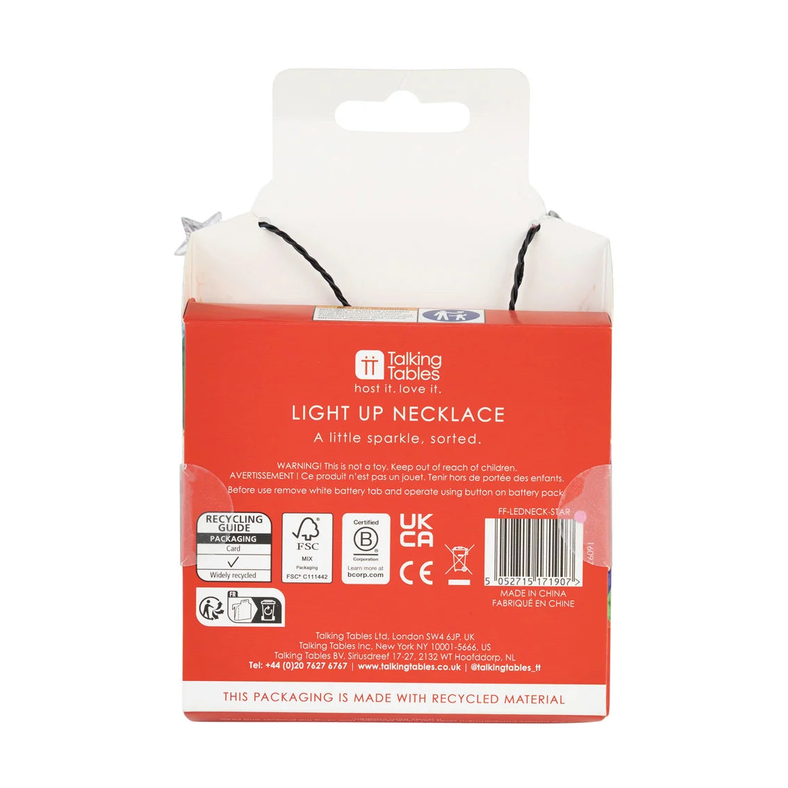 Christmas Light Up Stars LED Necklace By Penny Black