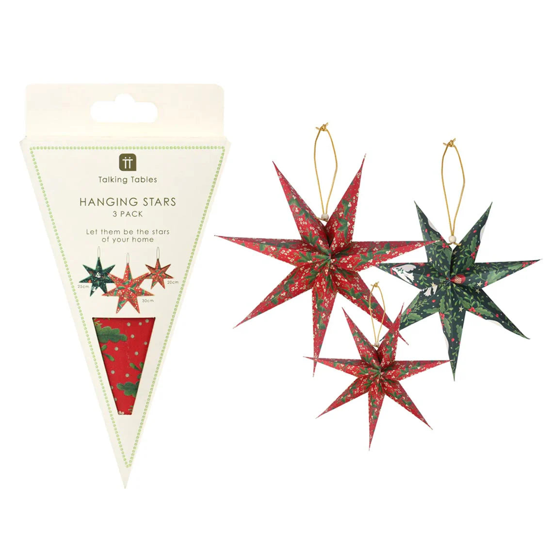 Folklore Paper Stars Christmas Tree Decorations 3 Pk By Penny Black