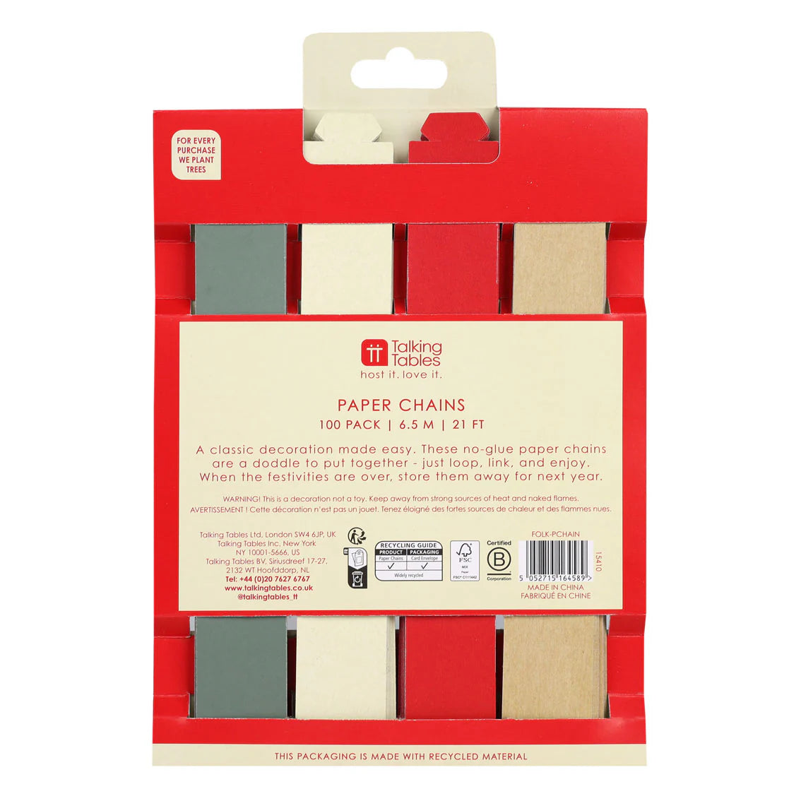 Folklore Christmas Paper Chains Kit By Penny Black
