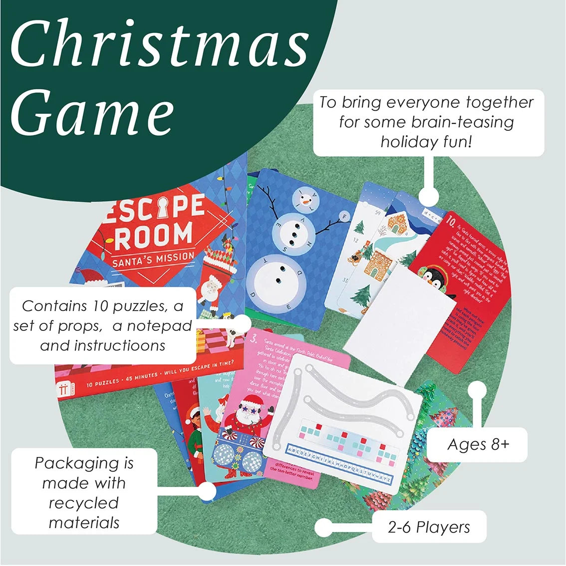 Christmas Crowd Santa's Mission Escape Room Game By Penny Black