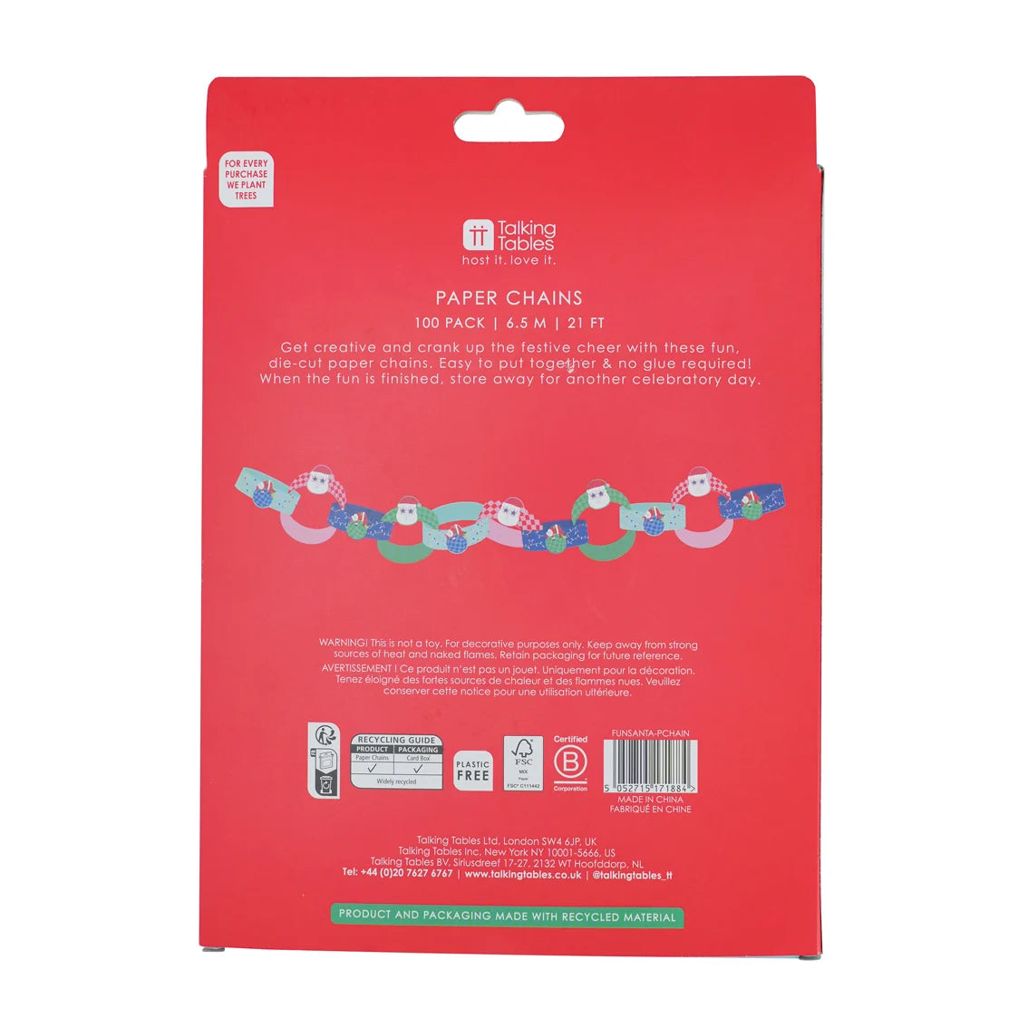 Fun Santa Christmas Paper Chains Kit By Penny Black