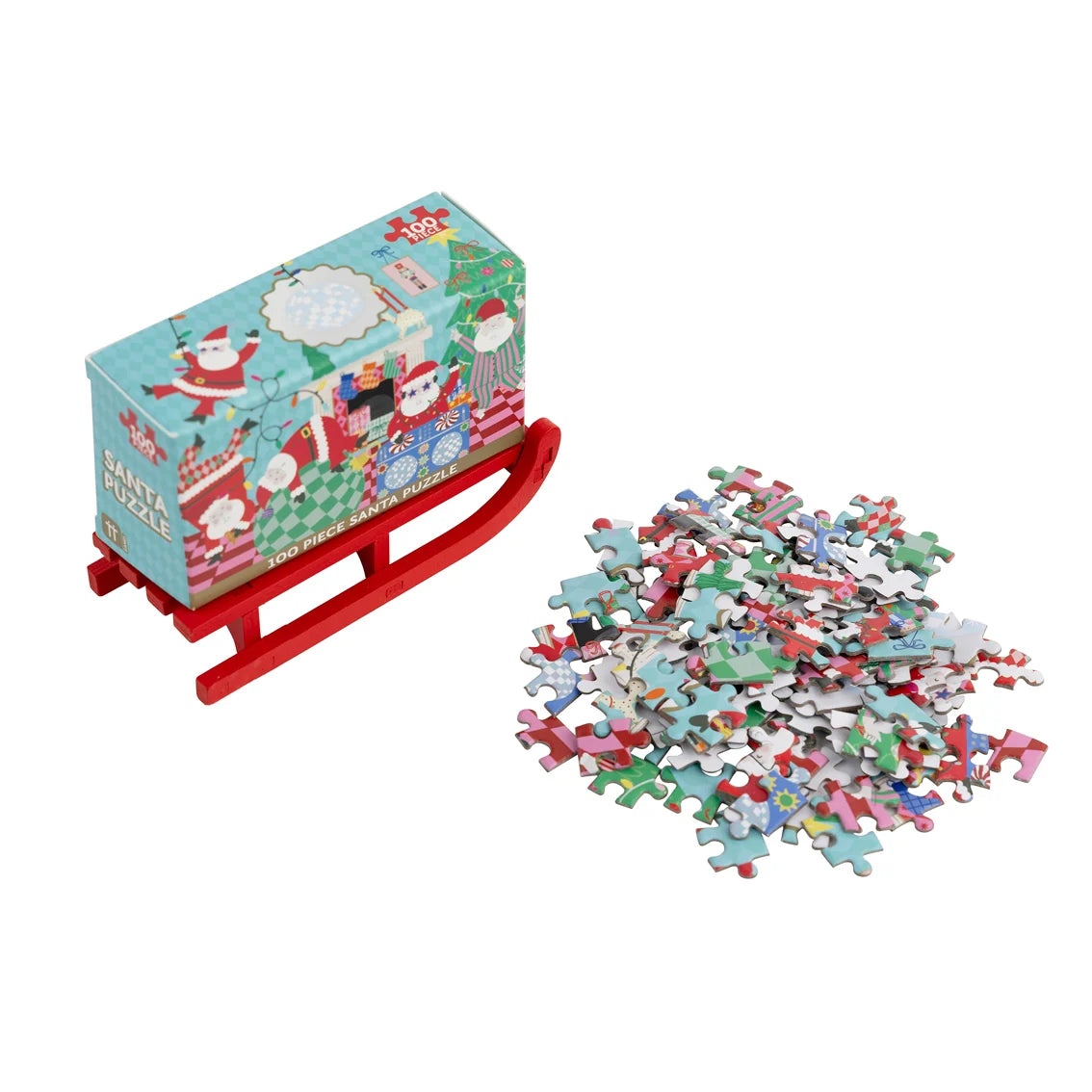 Santa 100 Piece Christmas Mini Sleigh Jigsaw Puzzle By Penny Black