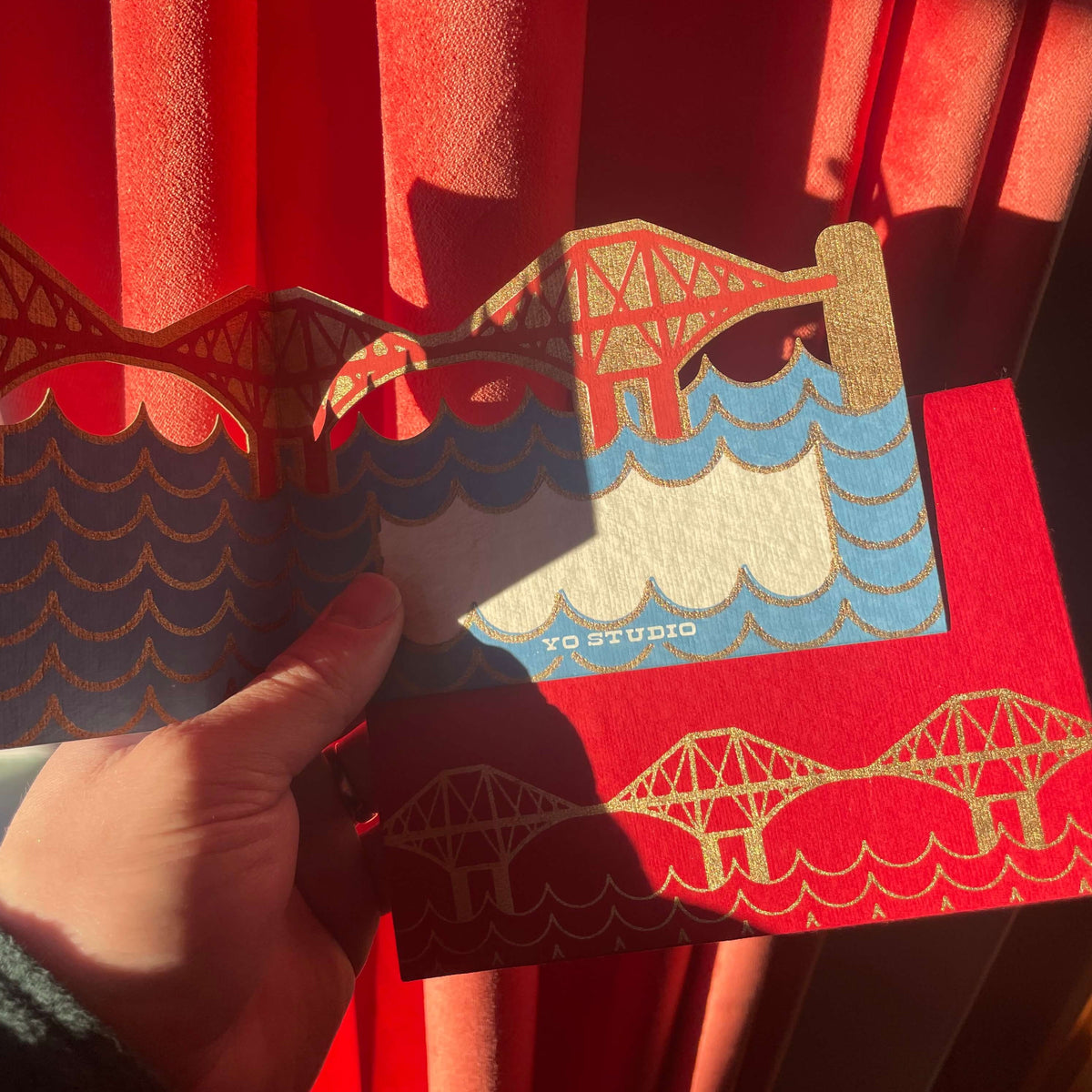 Forth Bridge Fold Out Screen Printed Card By Penny Black