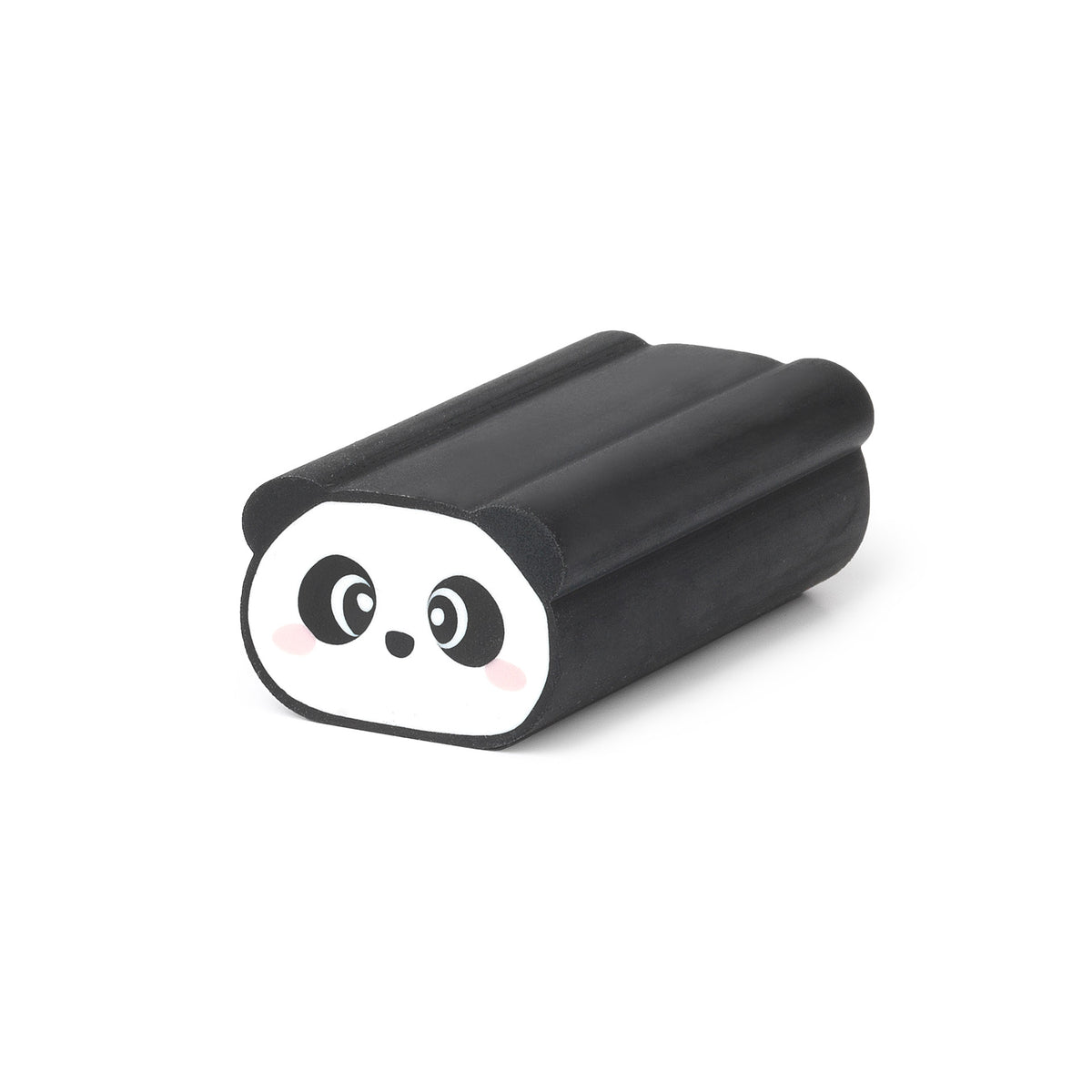 An eraser in the shape of a panda&#39;s head.