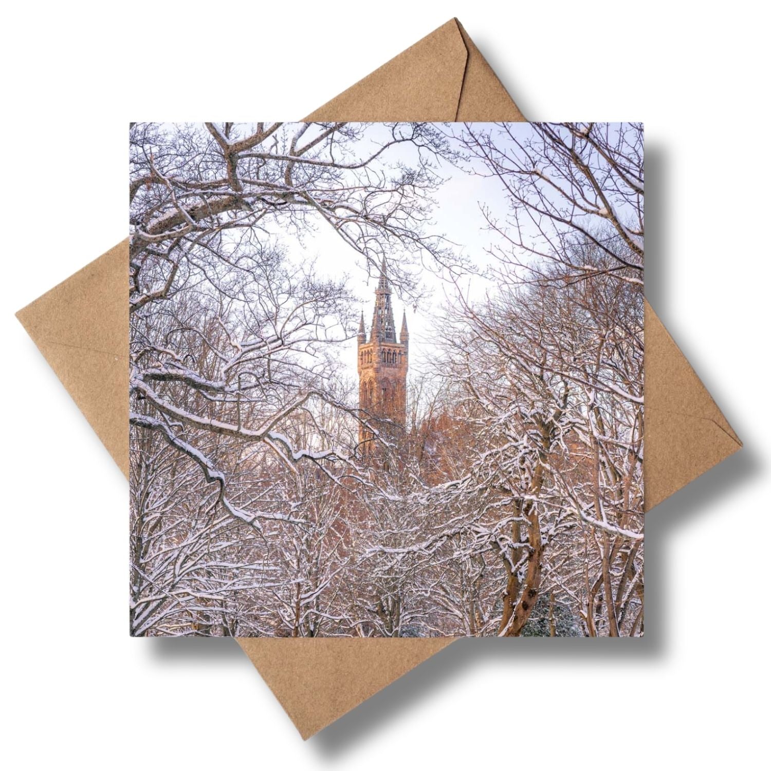 Snowy Glasgow University Christmas Card By Penny Black