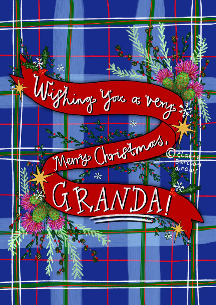 Merry Christmas Granda Scots Language Card by penny black