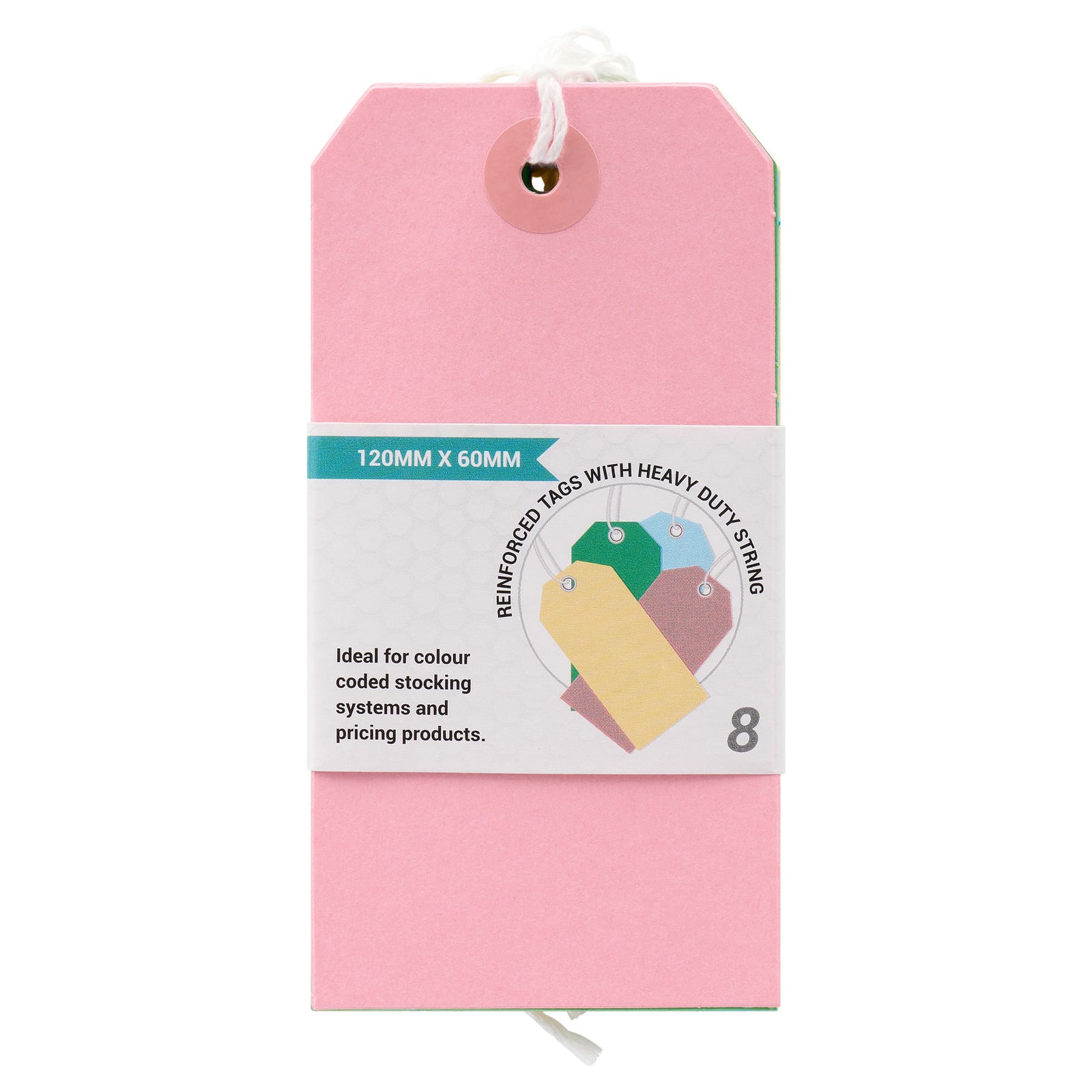 Colourful Tie On Tags in packaging by penny black