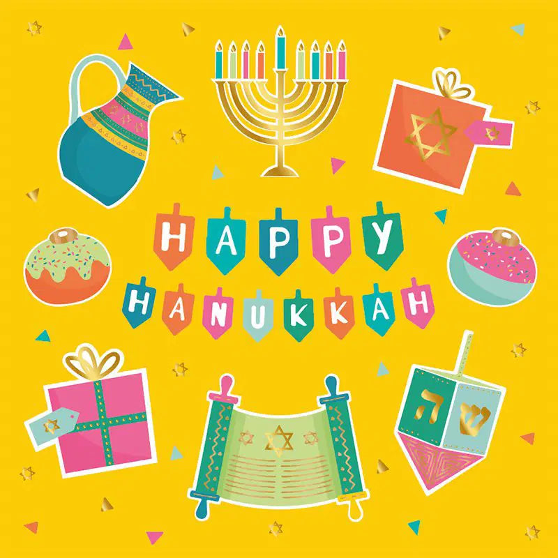 Yellow Hanukkah Gifts Greetings Card