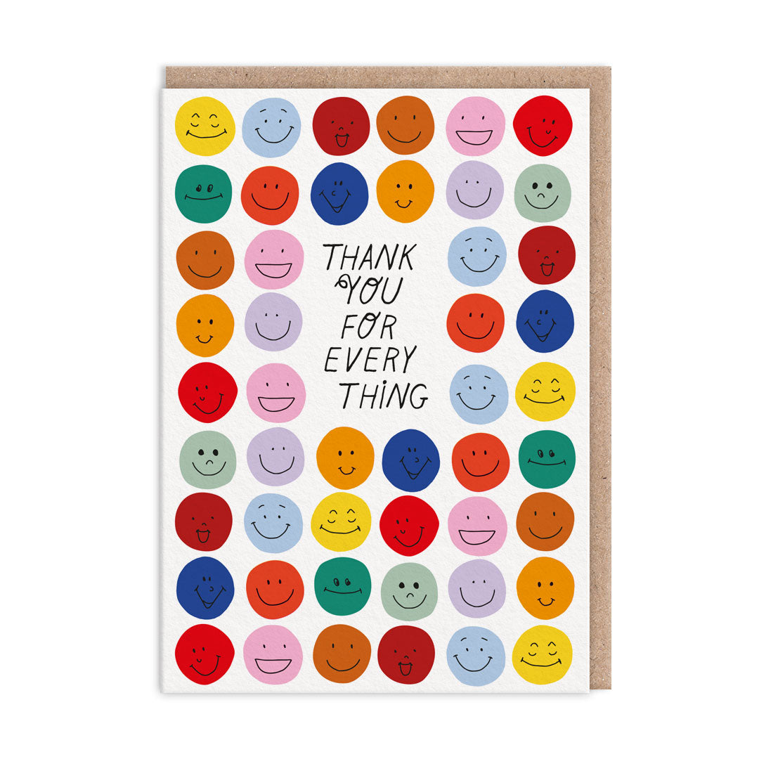 Smiley Faces Thank You For Everything Card By Penny Black