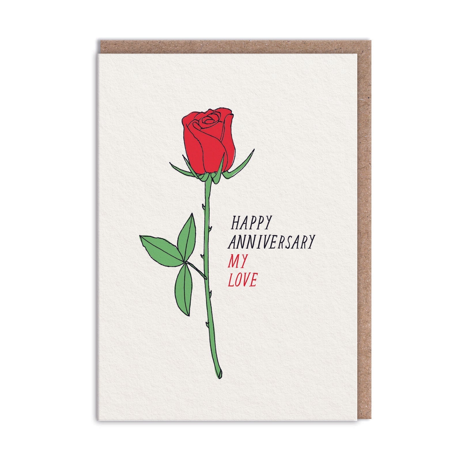 Red Rose My Love Anniversary Card By Penny Black