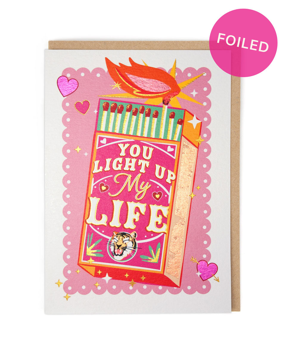 Light Up My Life Matchbox Foil Card by penny black