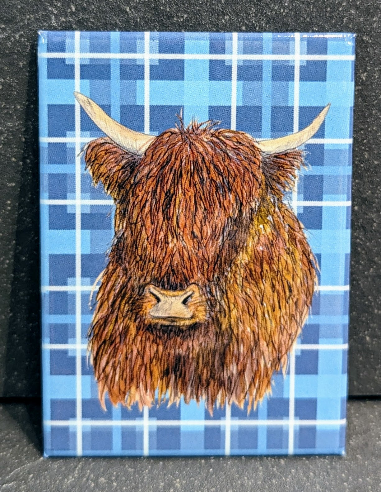 Tartan Highland Coo Fridge Magnet By Penny Black