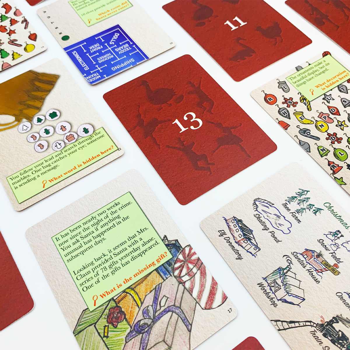 Christmas Escape Room Game - The Kringle Caper showing contents by penny black