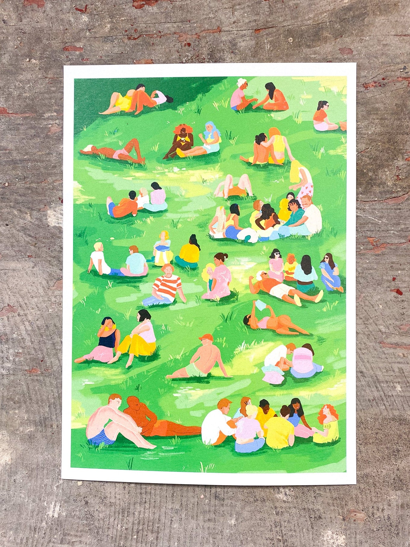 Glasgow Park Illustrated A4 Art Print by sophy louise illustration at penny black