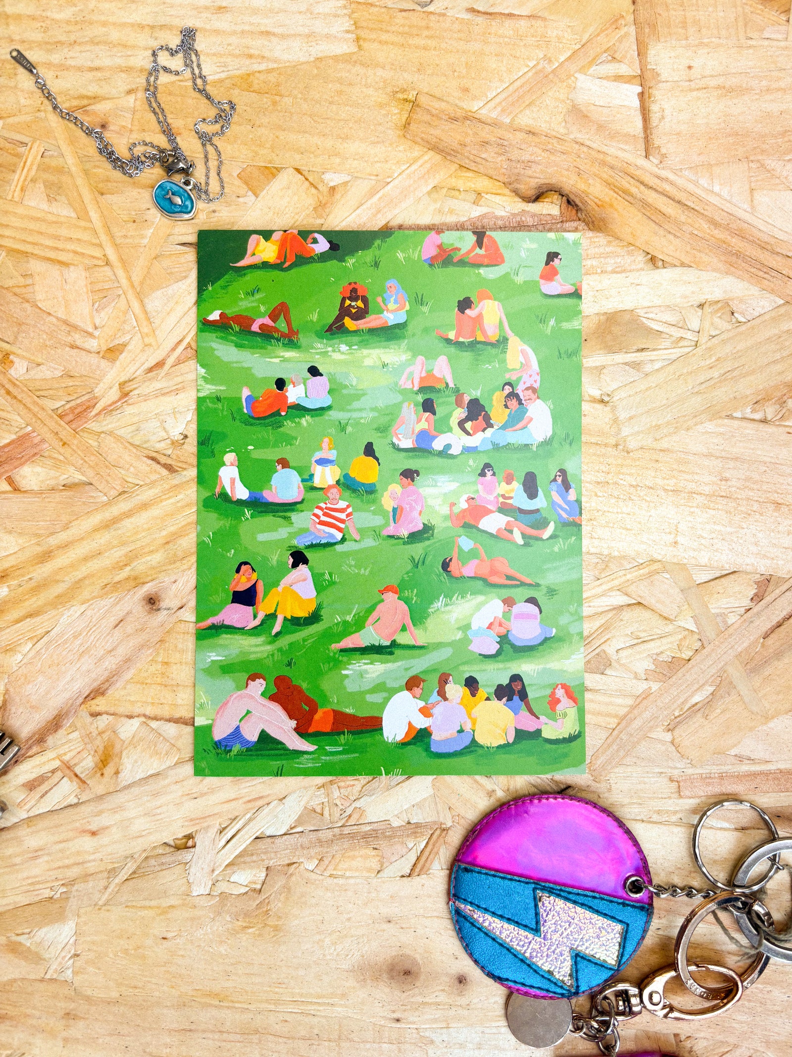 Sunny Glasgow Park Illustrated Postcard By Penny Black