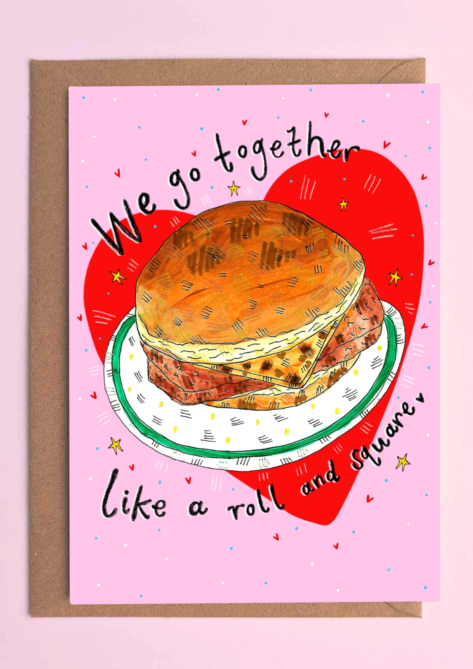 Roll and Square Funny Valentine Card by penny black