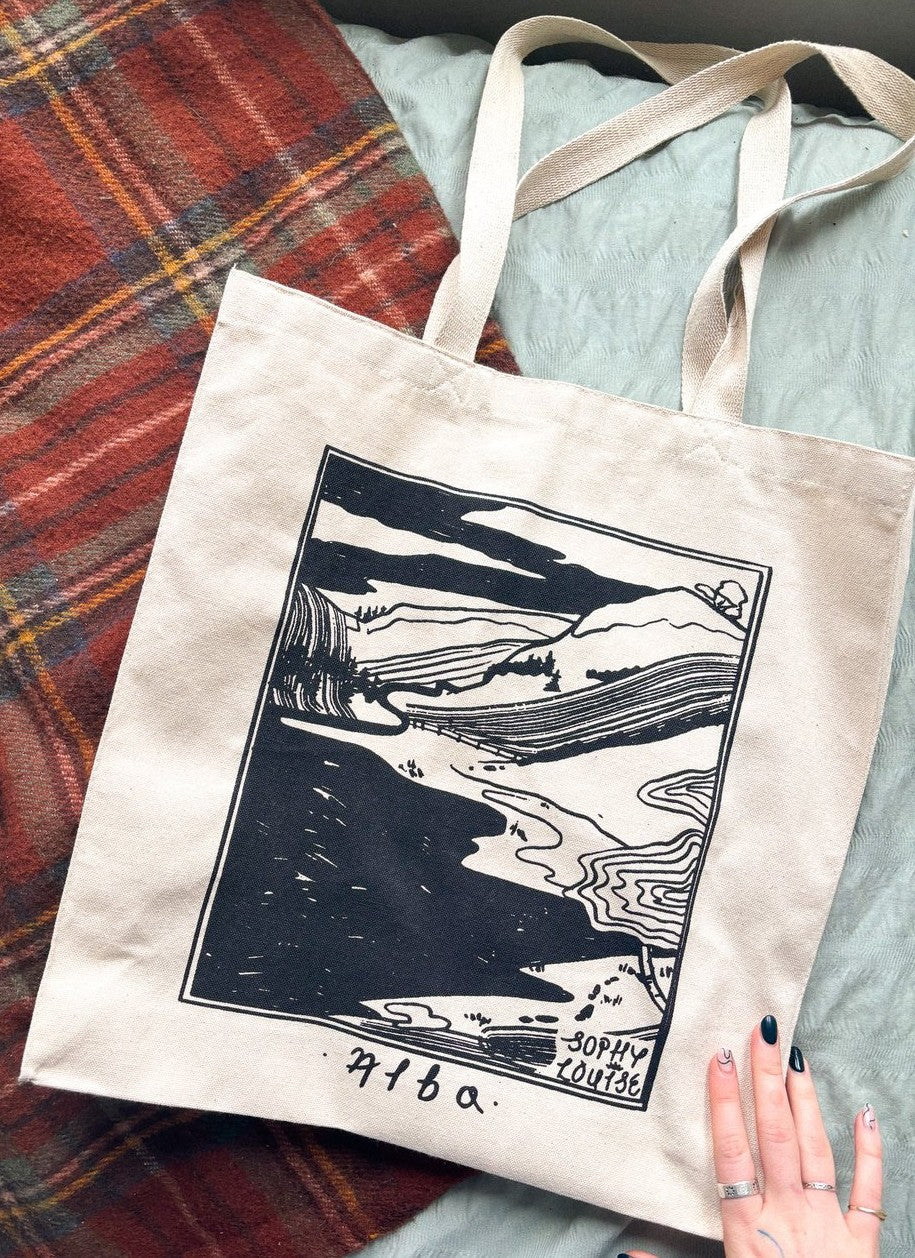 Alba Glaschu Scottish Illustrated Tote Bag by sophy Louise illustration at penny black - Alba side