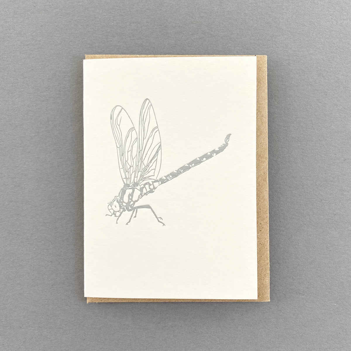 Metallic Insect Dragonfly Little Letterpress Notecard