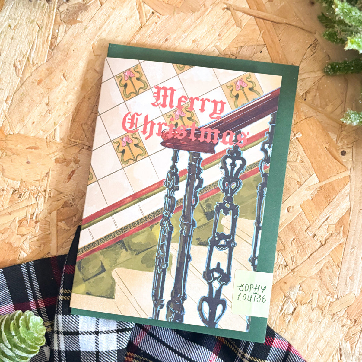 Tenement Tiles Scottish Christmas Card By Penny Black