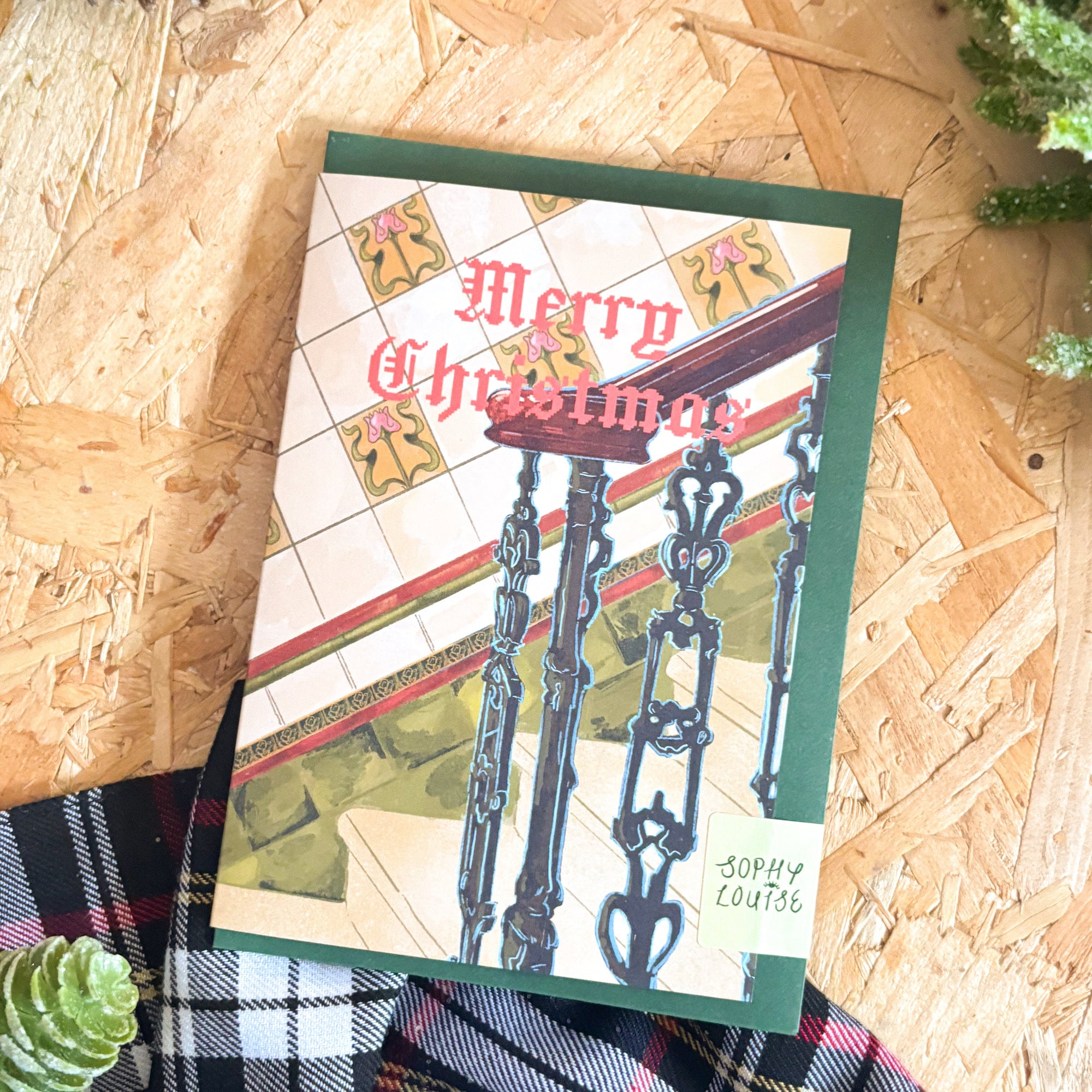 Tenement Tiles Scottish Christmas Card By Penny Black