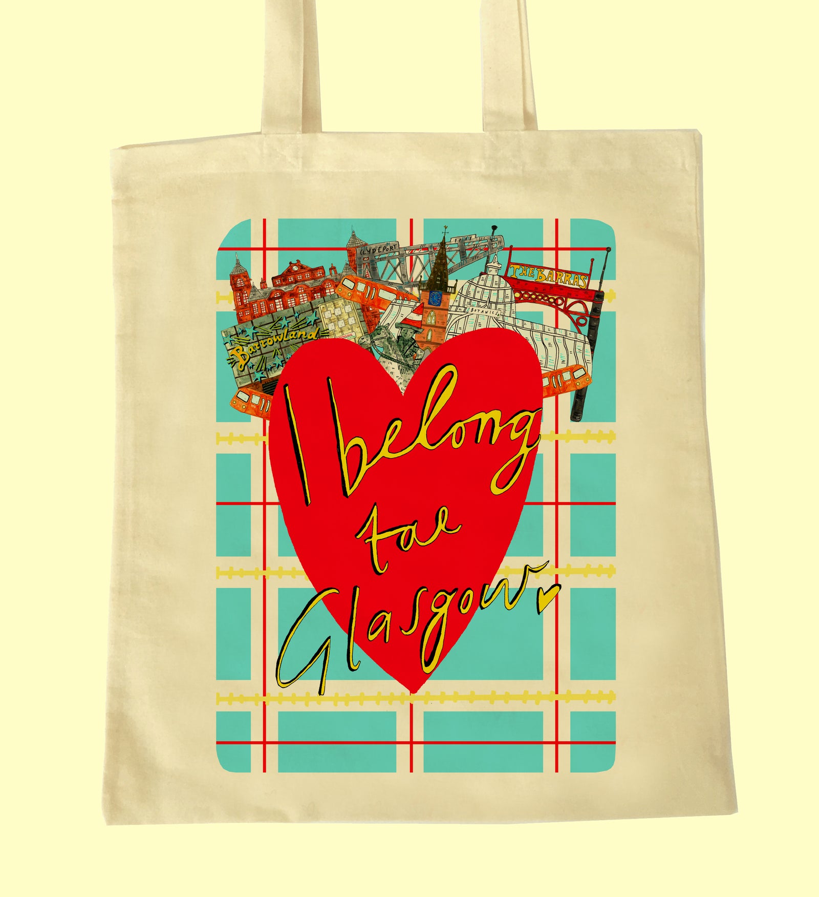 I Belong To Glasgow Illustrated Scottish Tote Bag by penny black