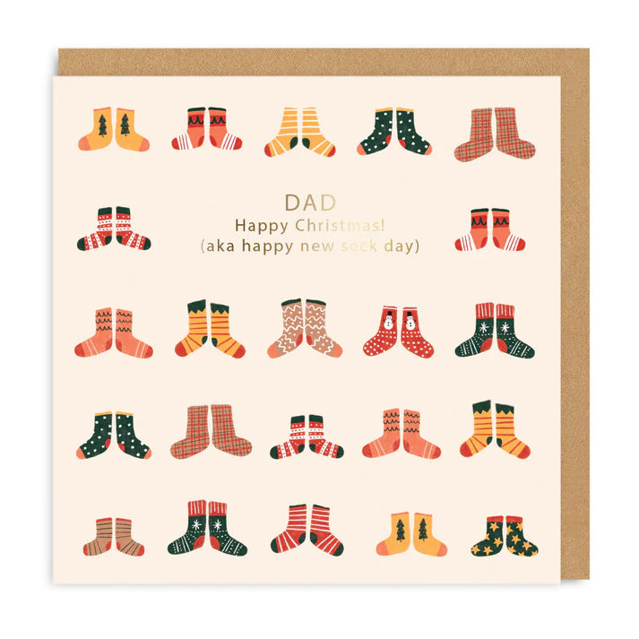Happy New Sock Day Dad Funny Christmas Card from penny black