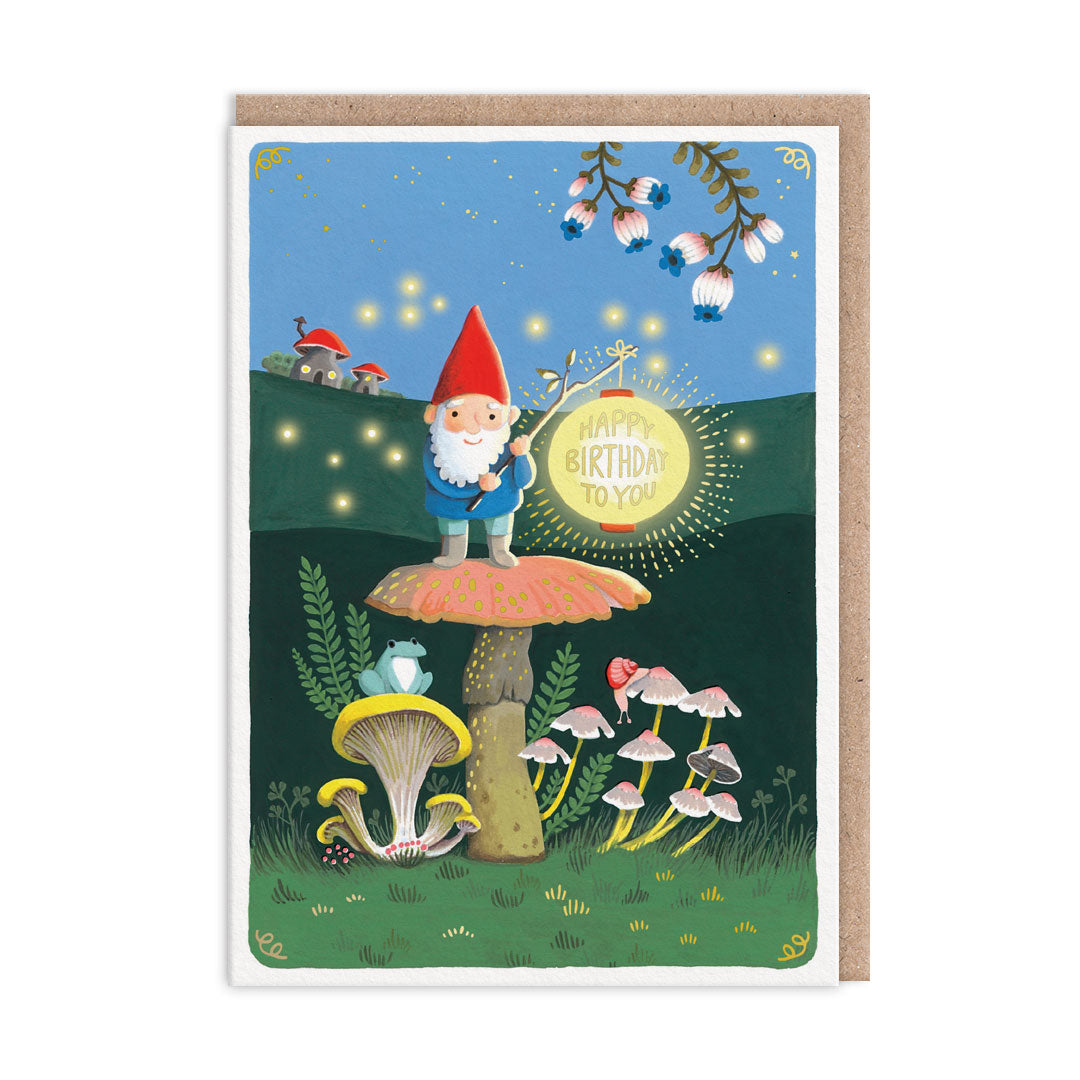 Gnome On Toadstool Birthday Card By Penny Black