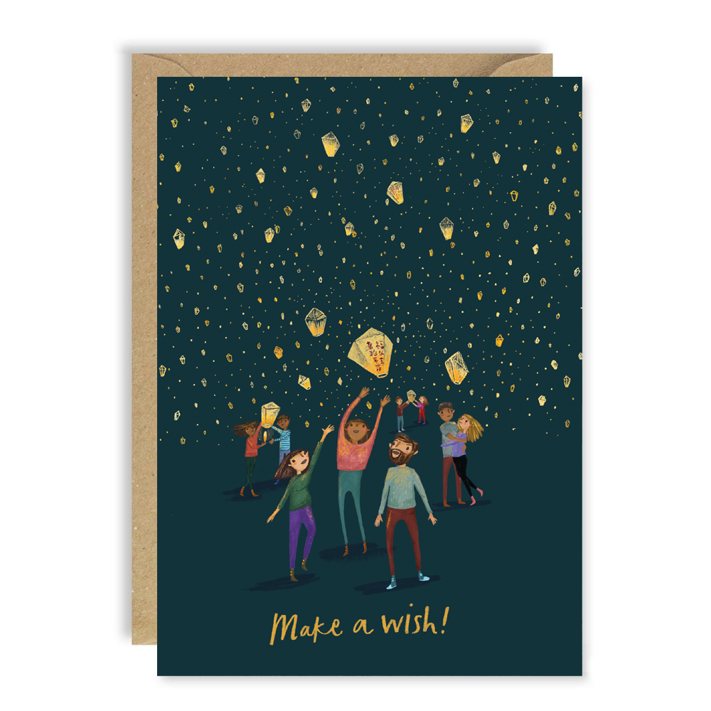 Make a Wish Lanterns Birthday Card by penny black