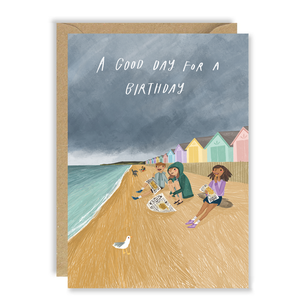 Good Day Cloudy Seaside Birthday Card by penny black