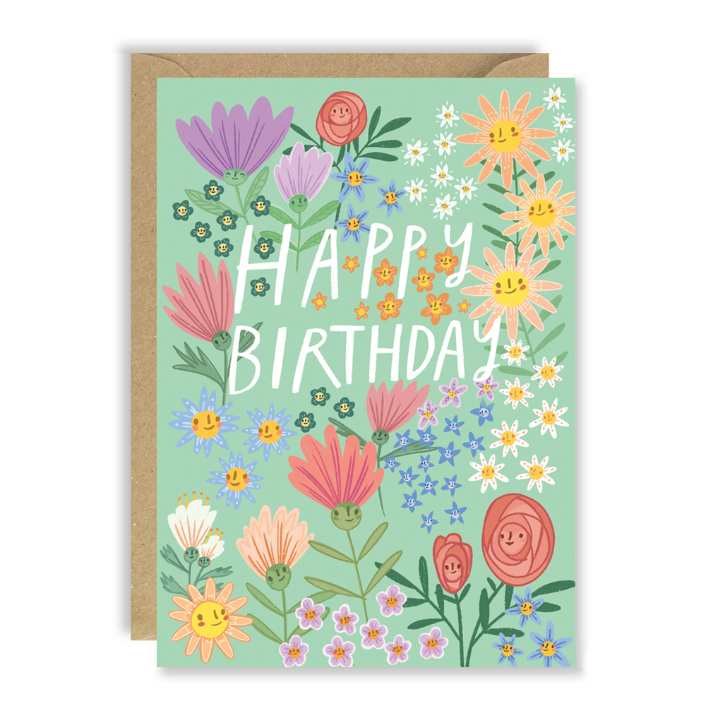 Happy Flower Explosion Birthday Card by penny black