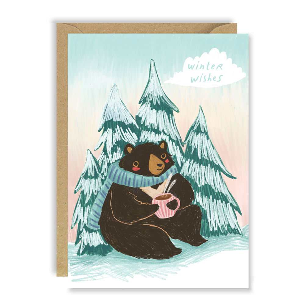 Taiwanese Cosy Bear Christmas Card by penny black
