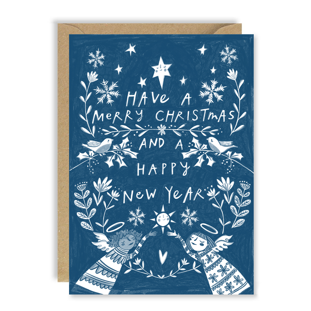 Delft Angels Christmas Card by penny black