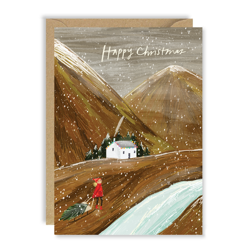 Mountain Bothy Christmas Card by penny black