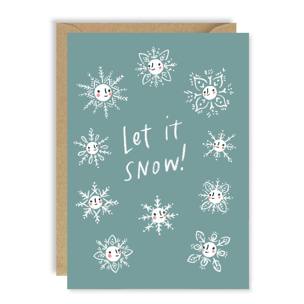 Happy Snowflakes Christmas Card by penny black