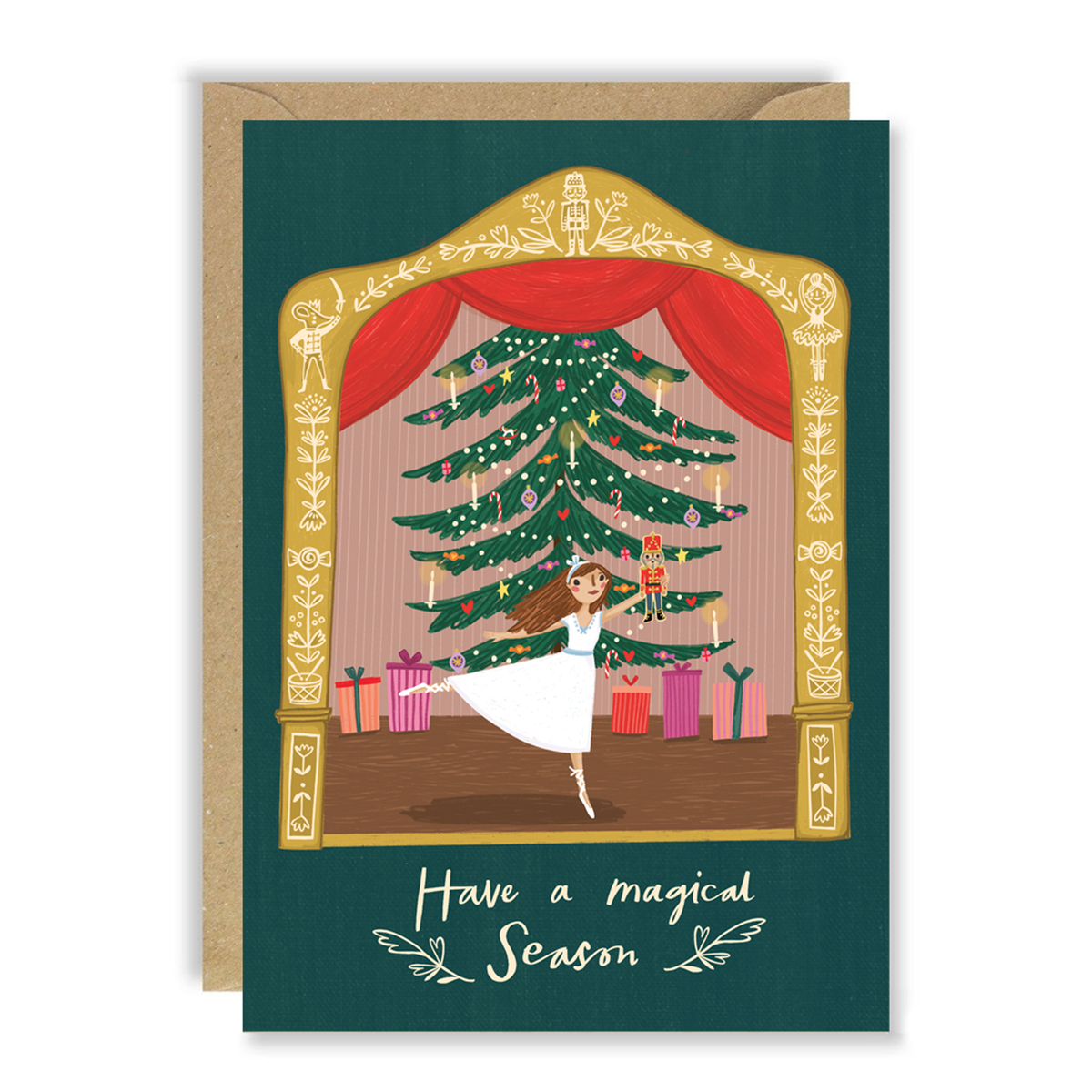 Nutcracker Ballet Magical Christmas Card by penny black
