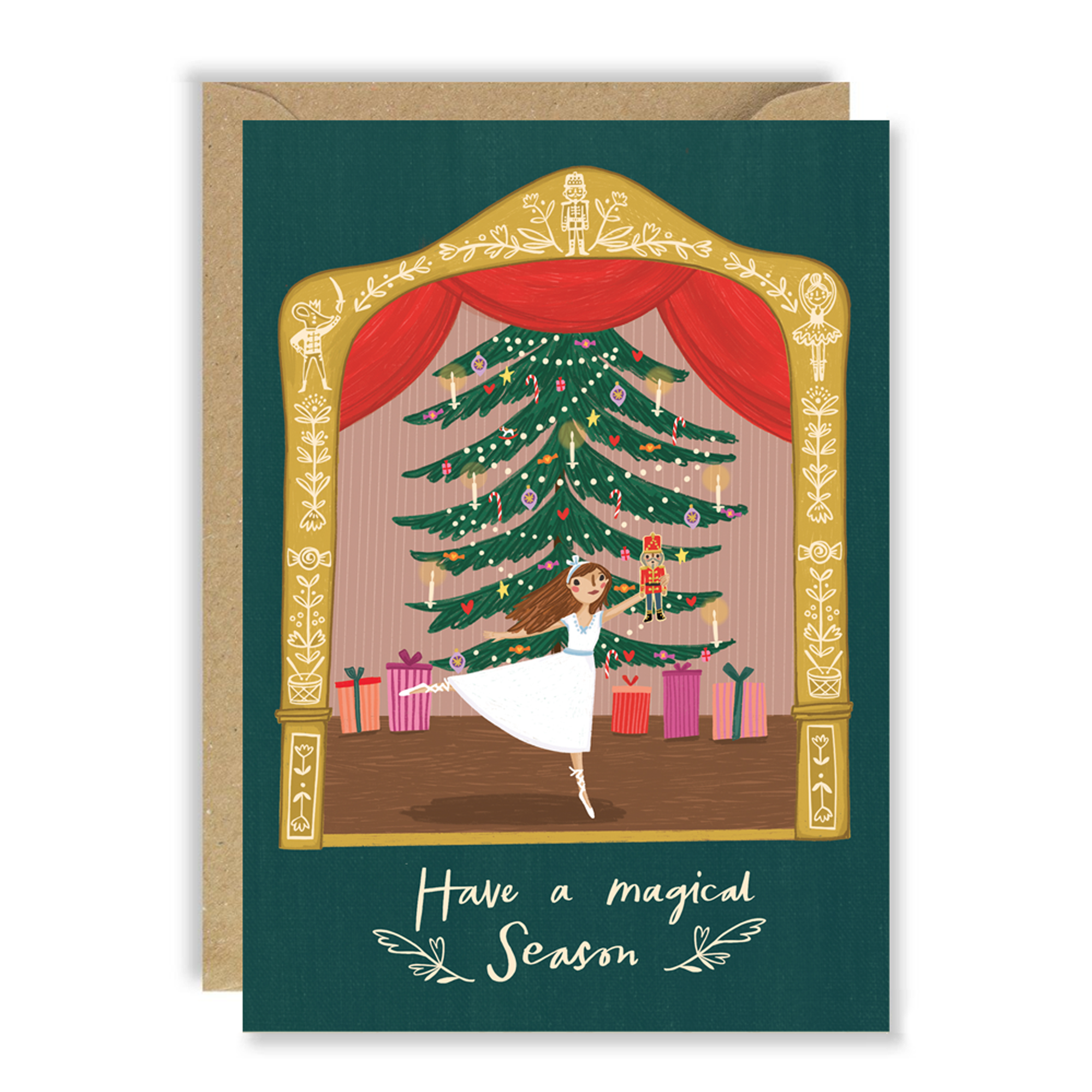 Nutcracker Ballet Magical Christmas Card by penny black