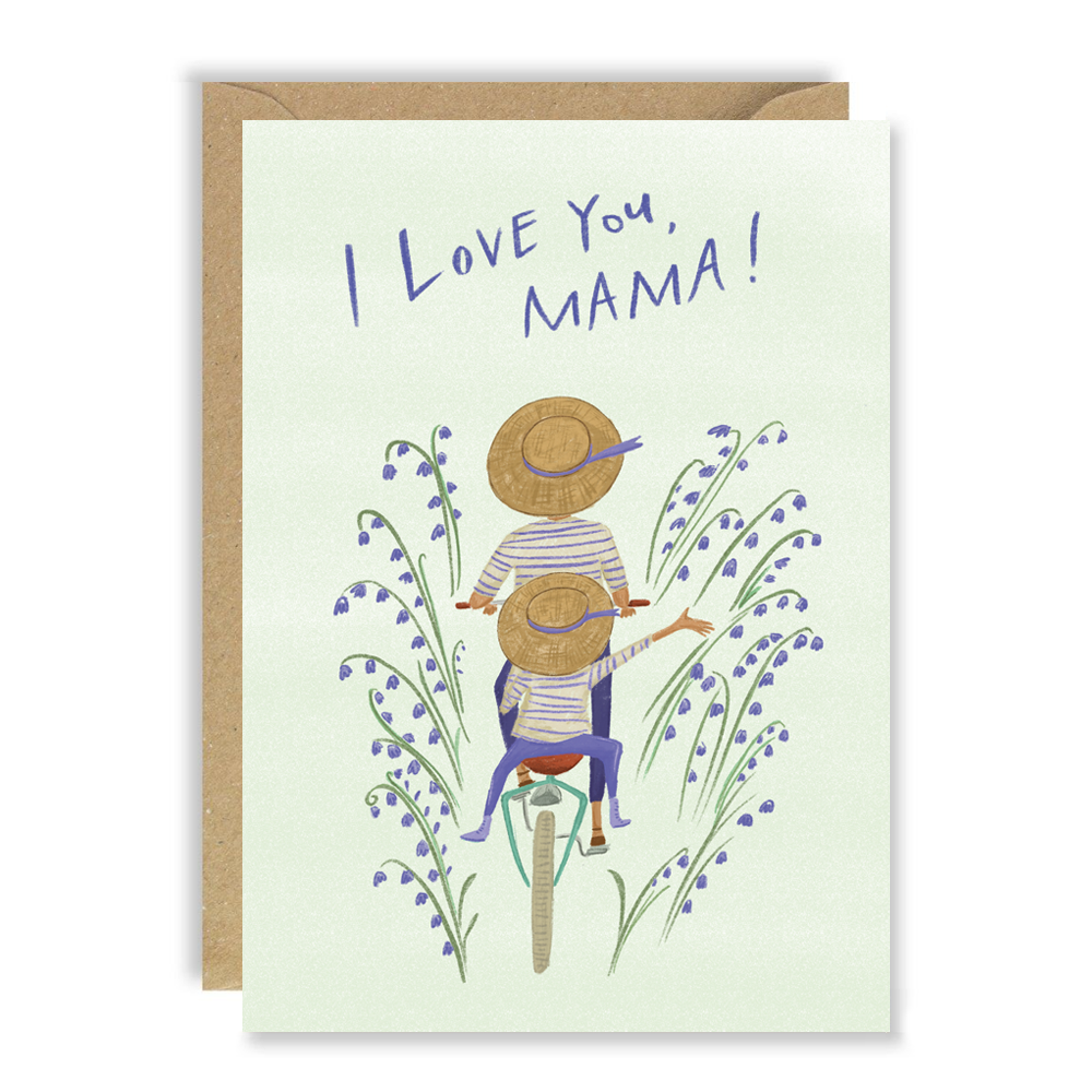 Love You Mama Lavender Tandem Mother's Day Card by penny black