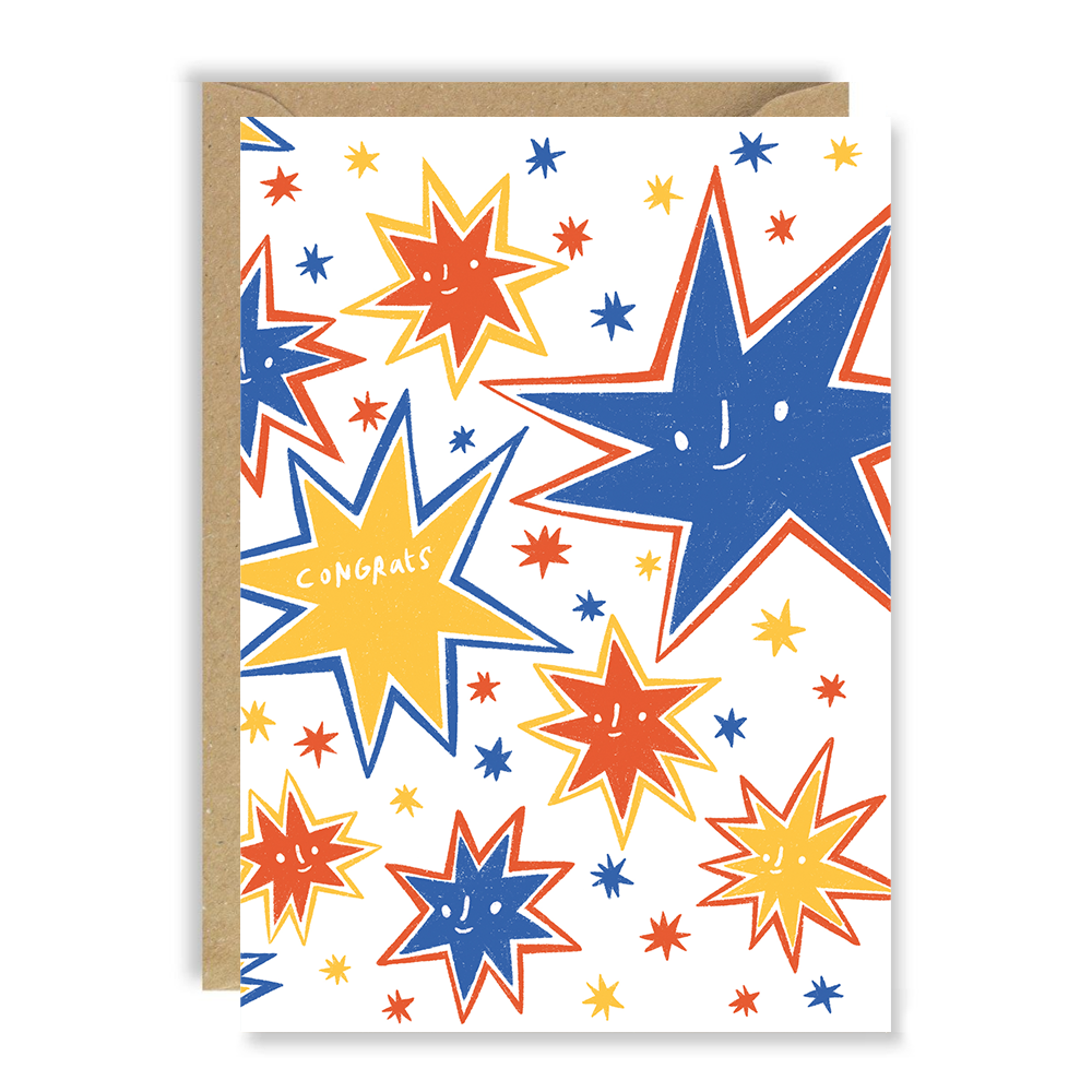 Smiling Stars Congrats Card by penny black