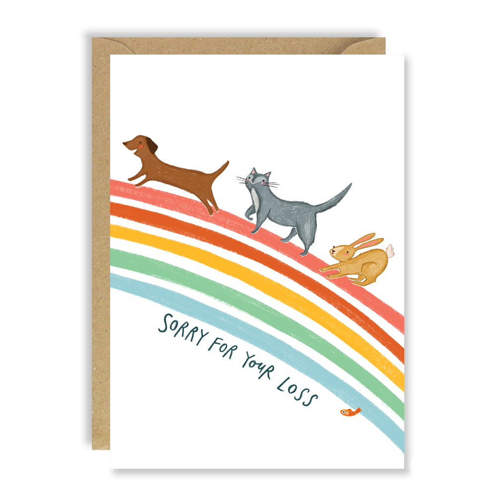 Rainbow Bridge Pet Sympathy Card by penny black