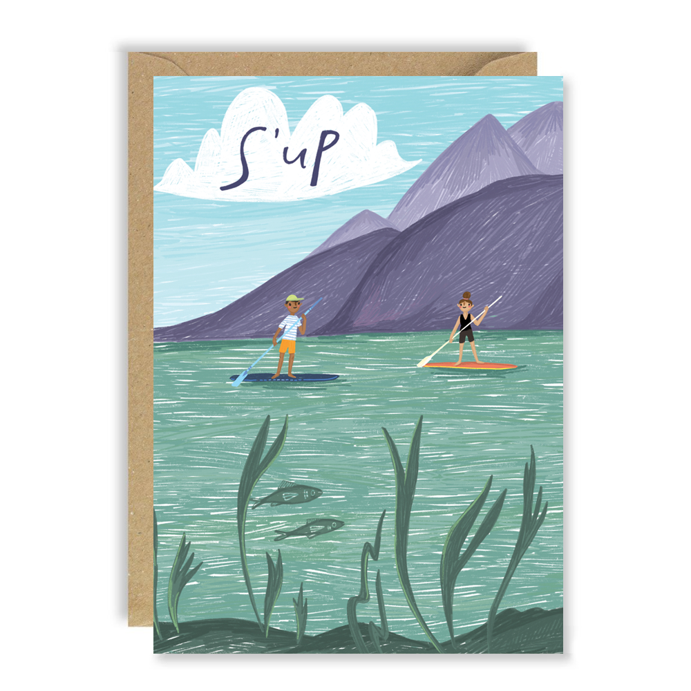 S'up Stand Up Paddleboarding Card by penny black