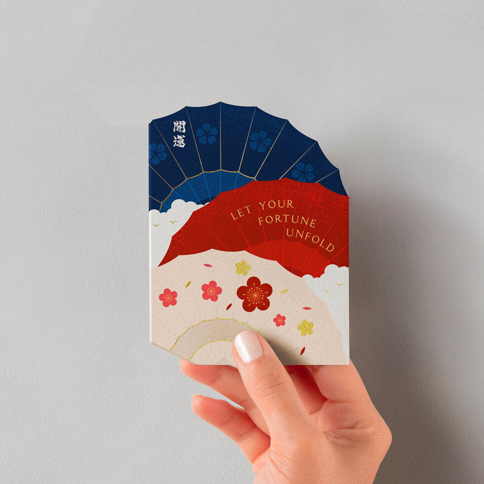 Japanese Fans Let Your Fortune Unfold Die-Cut Mini Card By Penny Black