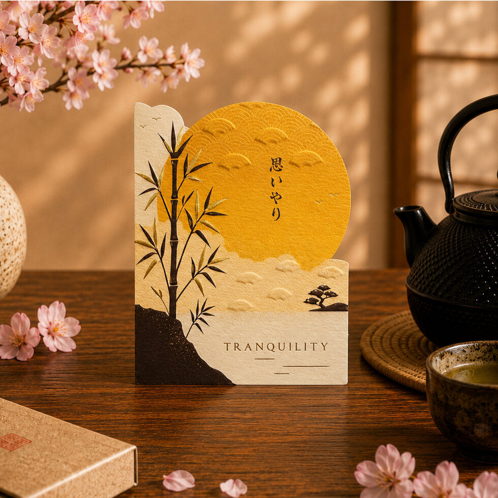 Japanese Bamboo Tranquility Die-Cut Mini Card By Penny Black